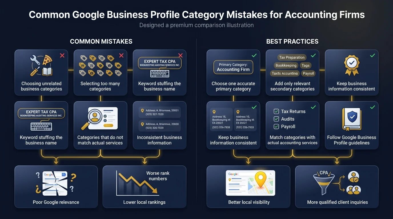 Common Google Business Profile Category Mistakes to Avoid for Accounting Firms